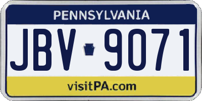 PA license plate JBV9071
