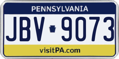 PA license plate JBV9073