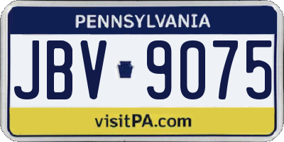 PA license plate JBV9075