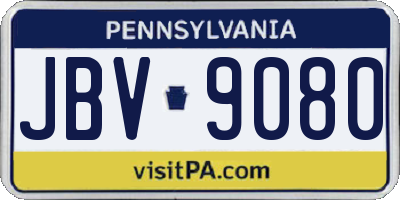 PA license plate JBV9080