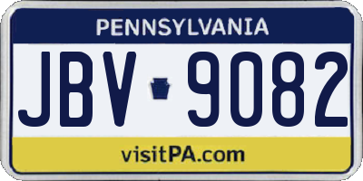 PA license plate JBV9082