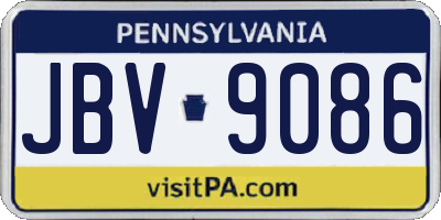 PA license plate JBV9086