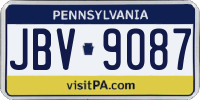 PA license plate JBV9087