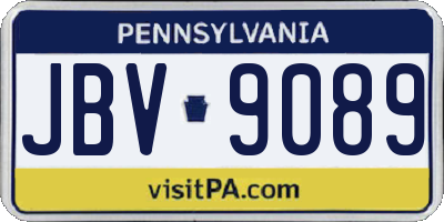 PA license plate JBV9089