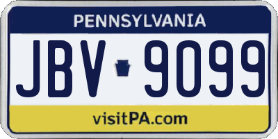 PA license plate JBV9099