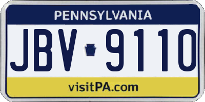 PA license plate JBV9110