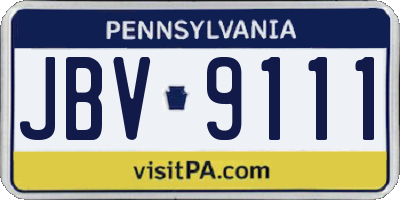 PA license plate JBV9111
