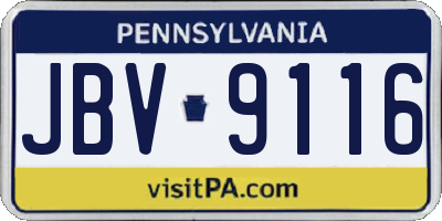 PA license plate JBV9116