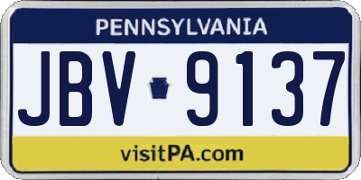 PA license plate JBV9137