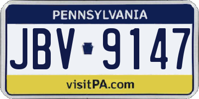 PA license plate JBV9147