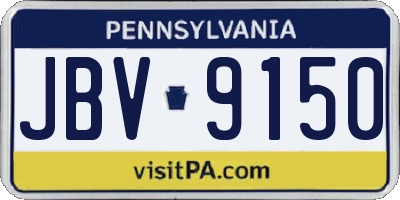 PA license plate JBV9150