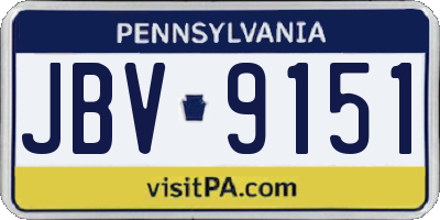PA license plate JBV9151