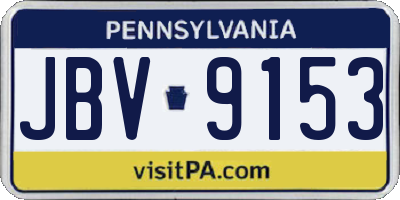 PA license plate JBV9153