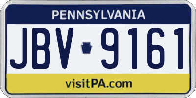 PA license plate JBV9161