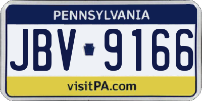 PA license plate JBV9166