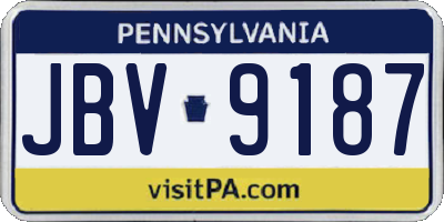 PA license plate JBV9187