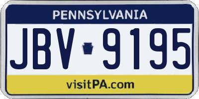 PA license plate JBV9195