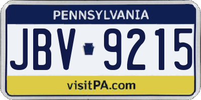 PA license plate JBV9215