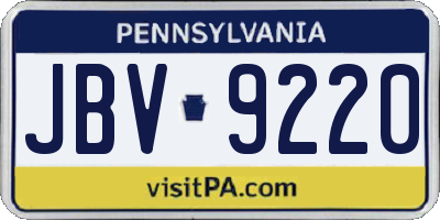 PA license plate JBV9220