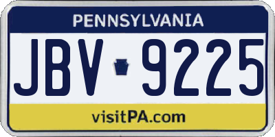 PA license plate JBV9225