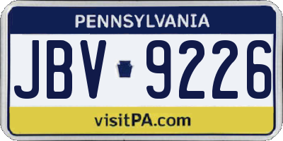 PA license plate JBV9226