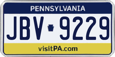 PA license plate JBV9229