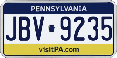 PA license plate JBV9235