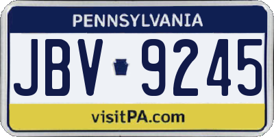 PA license plate JBV9245