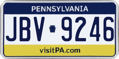 PA license plate JBV9246