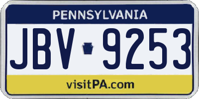 PA license plate JBV9253