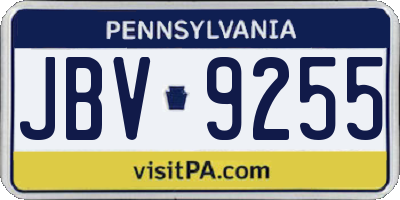 PA license plate JBV9255