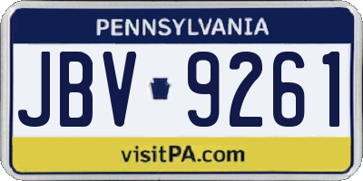 PA license plate JBV9261