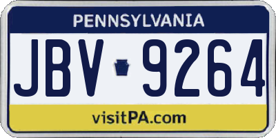 PA license plate JBV9264
