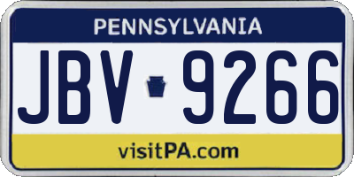 PA license plate JBV9266