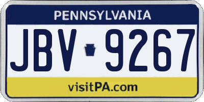 PA license plate JBV9267