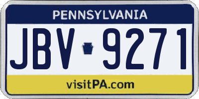 PA license plate JBV9271