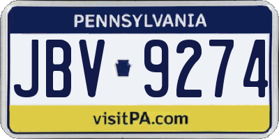PA license plate JBV9274