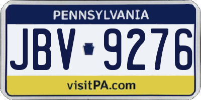 PA license plate JBV9276