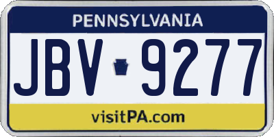 PA license plate JBV9277