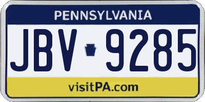 PA license plate JBV9285