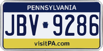 PA license plate JBV9286