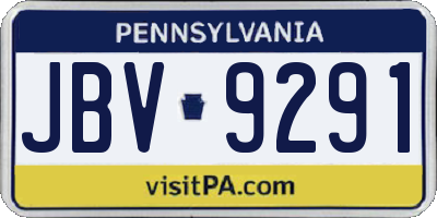 PA license plate JBV9291