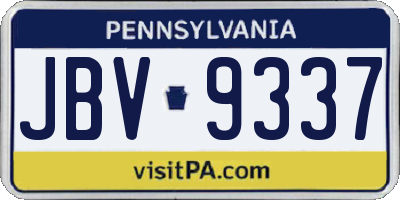 PA license plate JBV9337