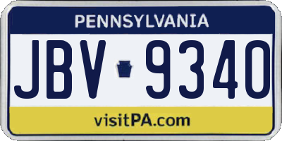 PA license plate JBV9340