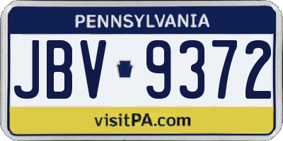 PA license plate JBV9372