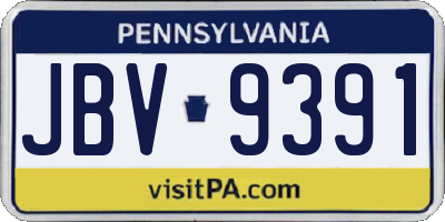 PA license plate JBV9391