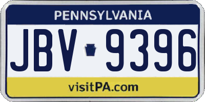PA license plate JBV9396