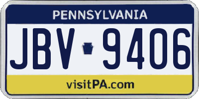 PA license plate JBV9406