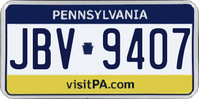 PA license plate JBV9407