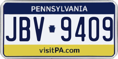PA license plate JBV9409